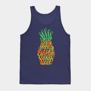 Orange Pineapple Art Illustration Hawaii Vacation Tank Top